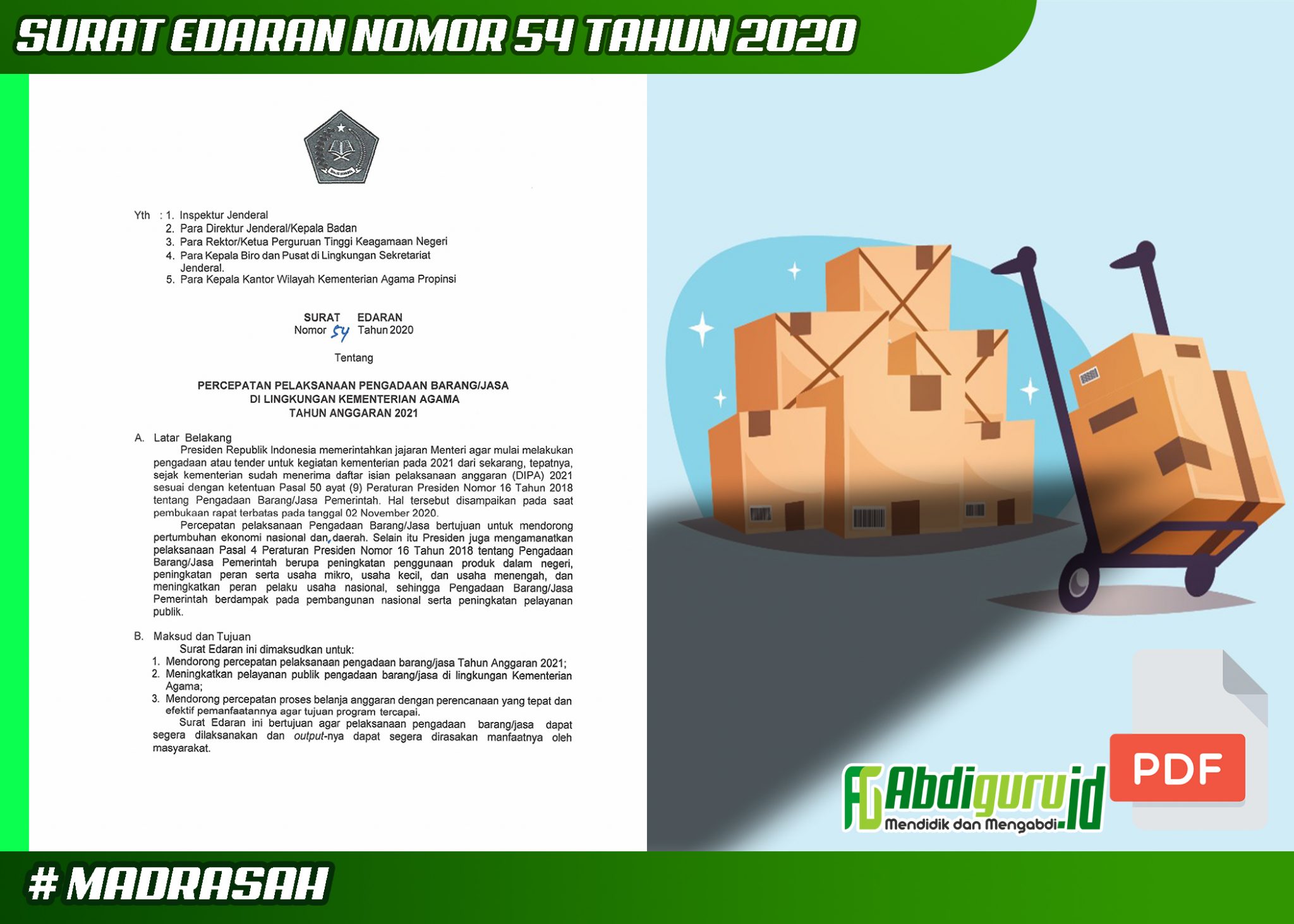 Surat Edaran Nomor 54 Tahun 2020 Tentang Percepatan Pelaksanaan Barang Jasa Di Lingkungan 9741